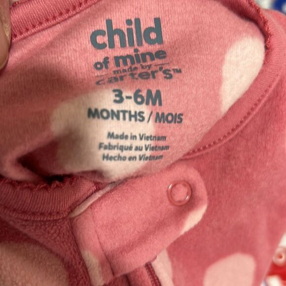 Carter’s Child of Mine Punk Polkadot Sheep Fleece Sleep and Play 3-6 months EUC - Picture 11 of 12
